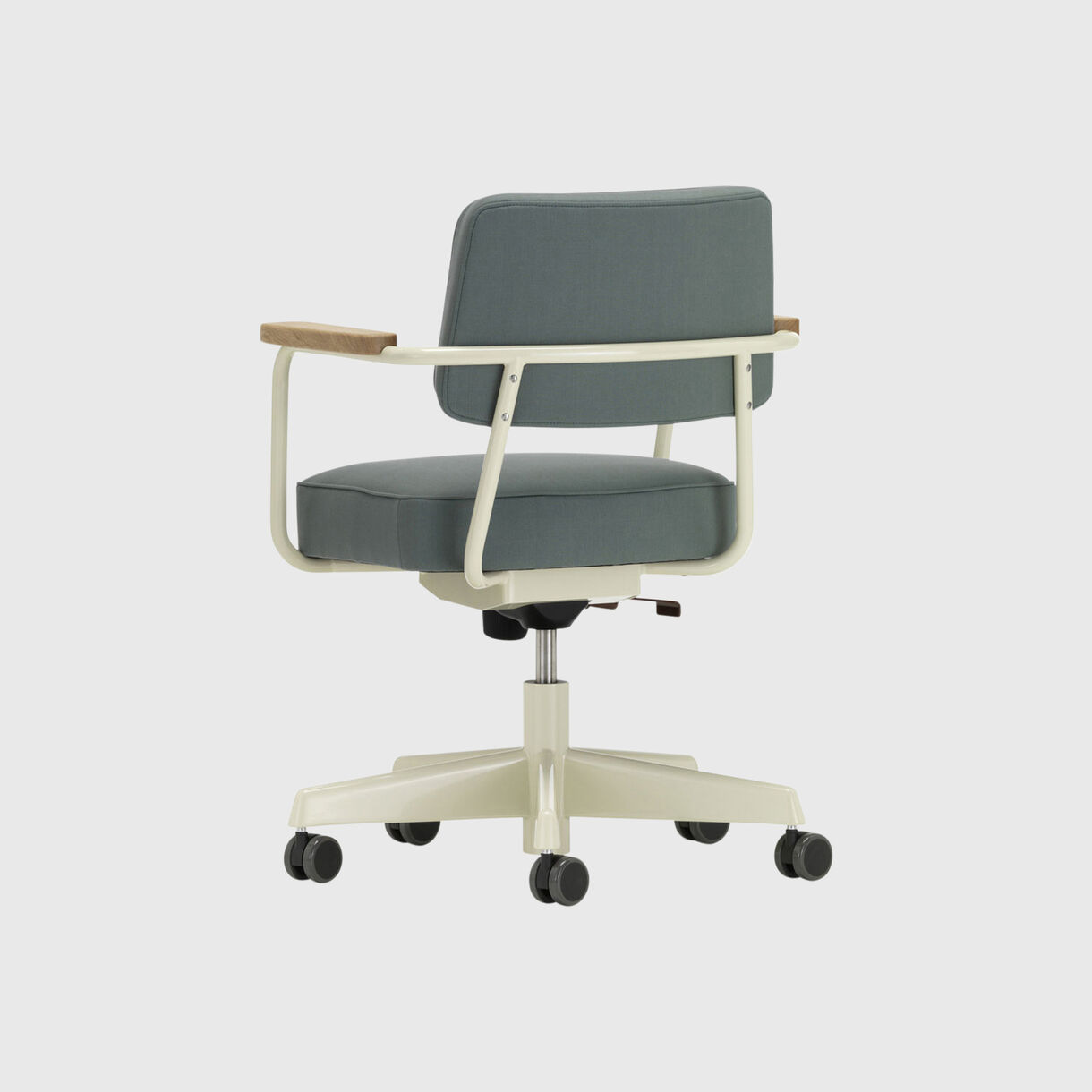 Fauteuil Direction Pivotant Armchair, Green Grey, Ecru